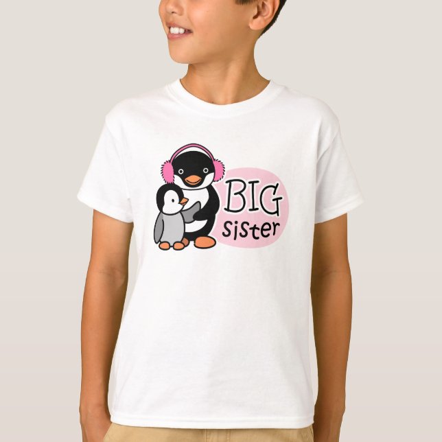 Camiseta Penguin da Irmã Grande (Frente)