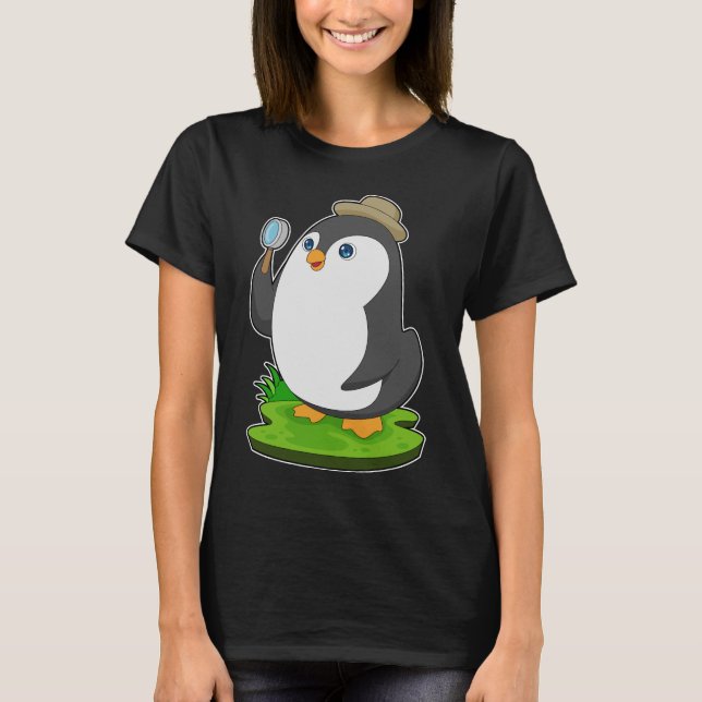 Camiseta Penguin Detetive Magnifying glass (Frente)