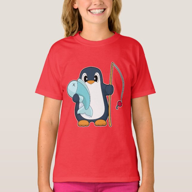Camiseta Penguin Fisher Fish Pesca (Frente)