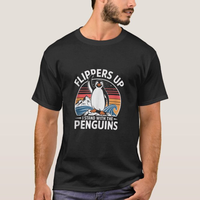 Camiseta Penguin Flippers Eu Pego Os Pinguins (Frente)
