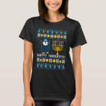 Camiseta Penguin Happy Hanukkah Ugly Sweater judeu Chanuka<br><div class="desc">Pinguin Happy Hanukkah Ugly Sweater judeu Chanukah Menorah.</div>
