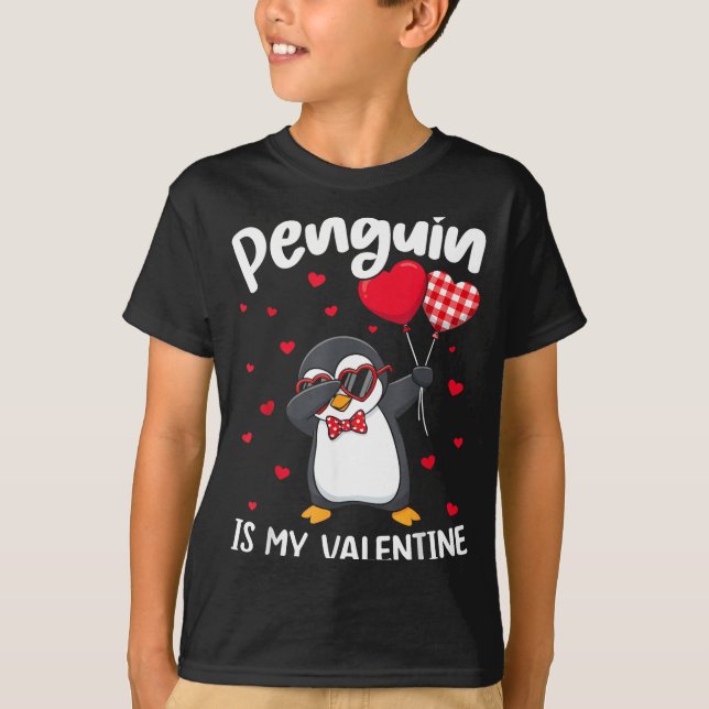 Camiseta Penguin Is My Valentine Funny Bird V Day Cute Anim (Frente)