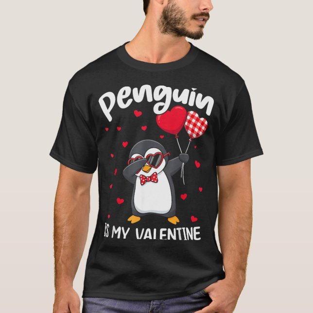 Camiseta Penguin Is My Valentine Funny Bird V Day Cute Anim (Frente)