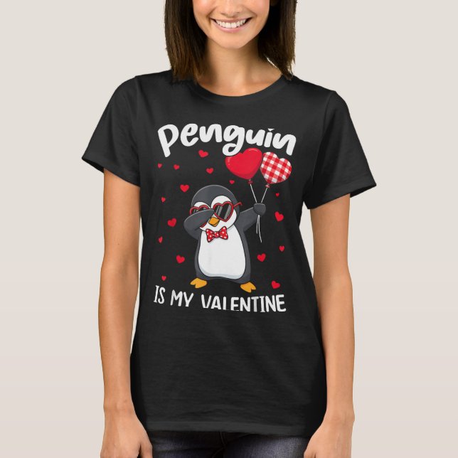 Camiseta Penguin Is My Valentine Funny Bird V Day Cute Anim (Frente)
