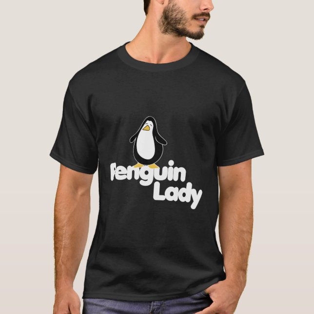 Camiseta Penguin Lady Cute Penguin Lovers Design (Frente)