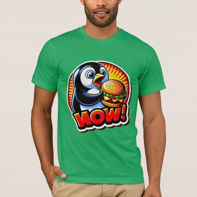 CAMISETA PENGUIN LOVES CHEESEBURGER 3 (Frente)