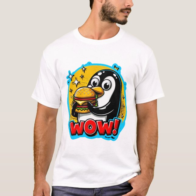 CAMISETA PENGUIN LOVES CHEESEBURGER 7 (Frente)