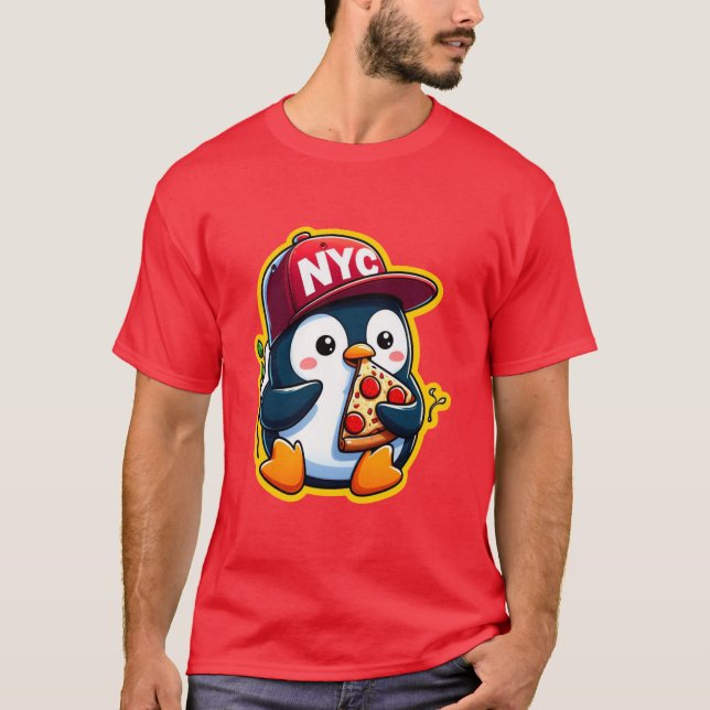 CAMISETA PENGUIN LOVES PIZZA 2 (Frente)