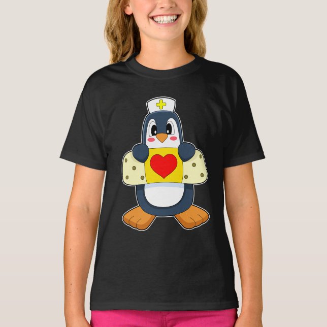 Camiseta Penguin Nurse Plaster (Frente)