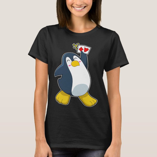 Camiseta Penguin Poker Poker cards Card game (Frente)