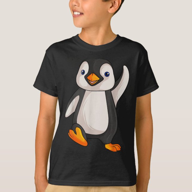 Camiseta Penguin Roupa S Uni-adultos Crianças B (Frente)