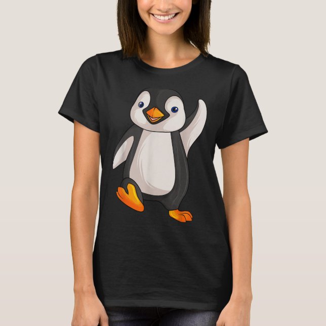 Camiseta Penguin Roupa S Uni-adultos Crianças B (Frente)