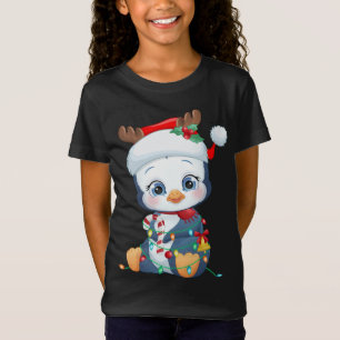 Camiseta Penguin Santa Hat Pinguin Pinguim de Natal Amante