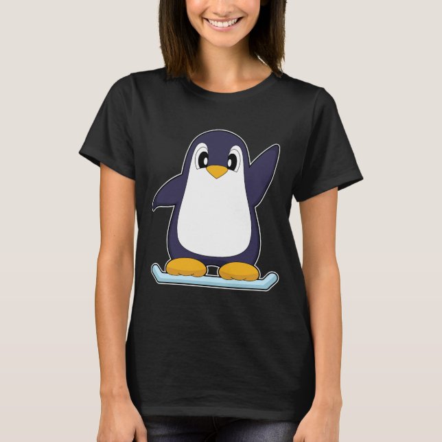 Camiseta Penguin Snowboarder Snowboard Winter sports (Frente)