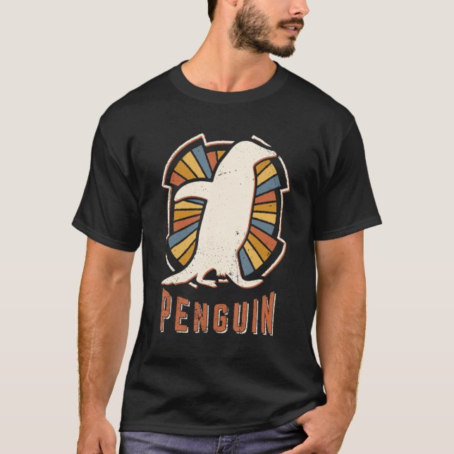 Camiseta Penguin Vintage Refletor Animal Clássico (Frente)