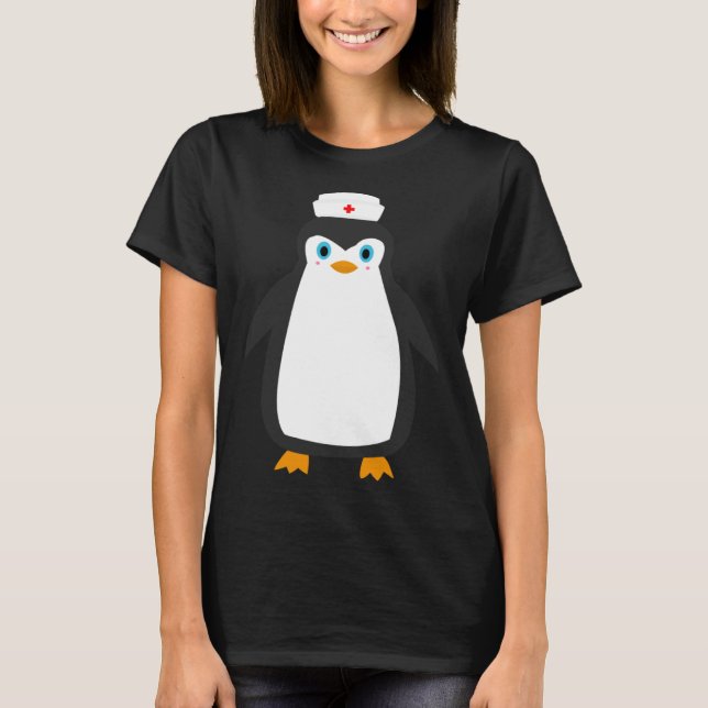 Camiseta Penguin Wears Nurse Hat Nursing (Frente)