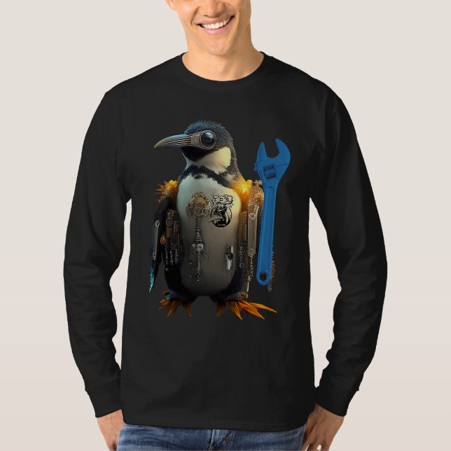 Camiseta Penguin with Blue Wrench (Frente)