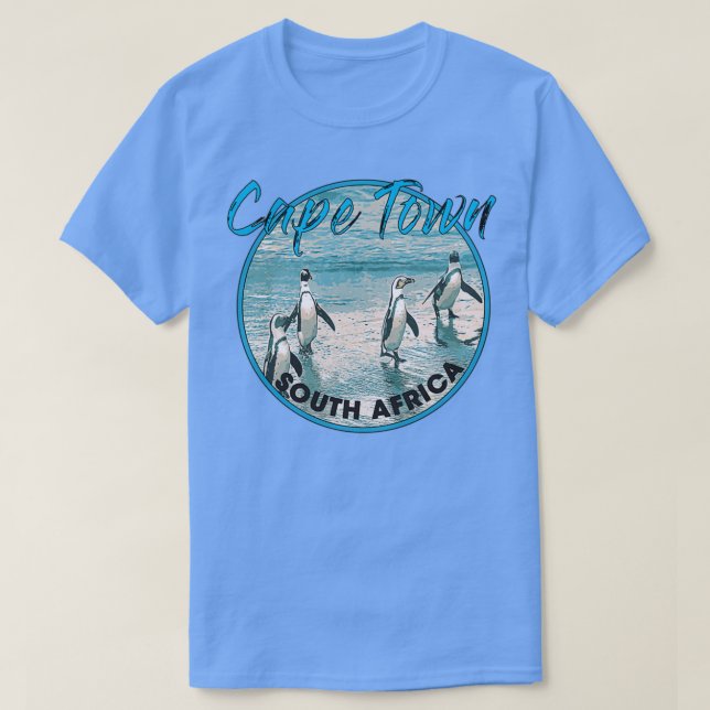 Camiseta Penguins on Cape Town Beach (Frente do Design)