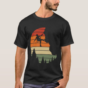Camiseta Penhasco Retro de Escalada de Rocha Montanhista Mo