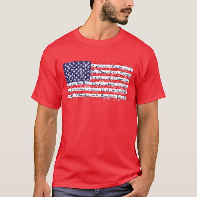 Camiseta Penhor de Alegação na Bandeira dos EUA (Frente)