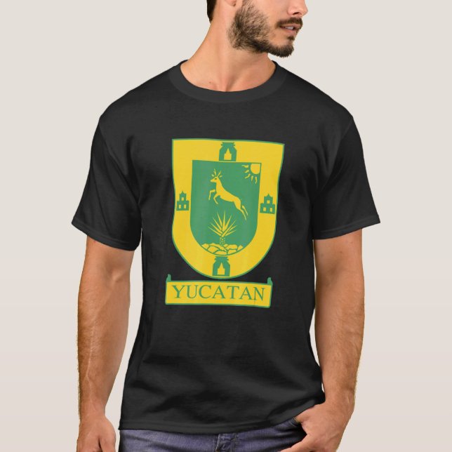 Camiseta Península De Yucatan Casaco de Armas no México com (Frente)