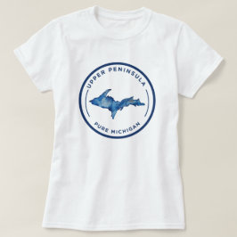Camiseta Península Superior Pura Michigan Watercolor T-Shir