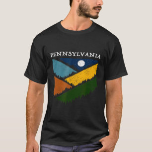 Camiseta Pennsylvania Souvenir Hiking Mountains Night Sky