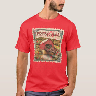Camiseta Pennsylvania Stamp State Distressed Vintage United