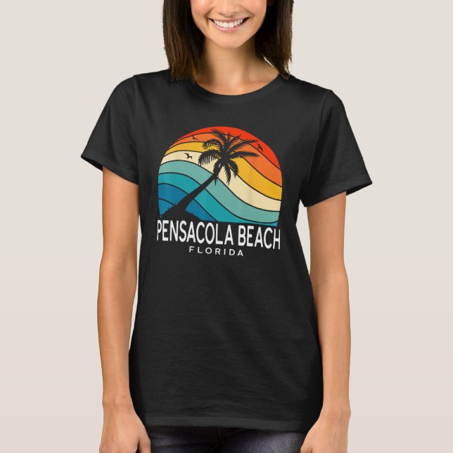 Camiseta Pensacola Beach Florida Tropical Beach Palm Tree S (Frente)