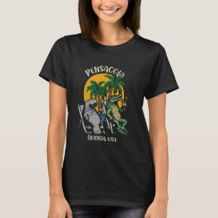 Camiseta Pensacola Florida EUA Funny Manatee Alligator Desi