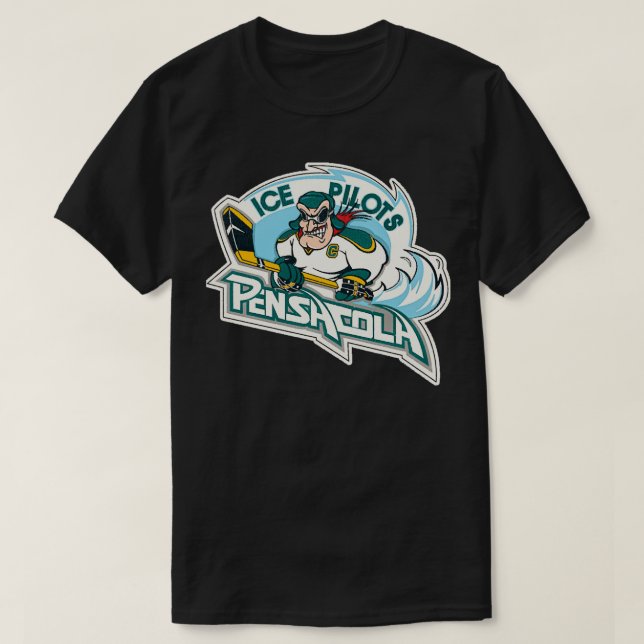 Camiseta Pensacola Ice Pilots Retro Defunct Ice Hockey Esse (Frente do Design)