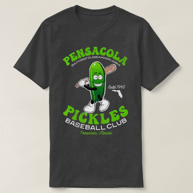 Camiseta Pensacola Pickles Minor League Retro Baseball Team (Frente do Design)