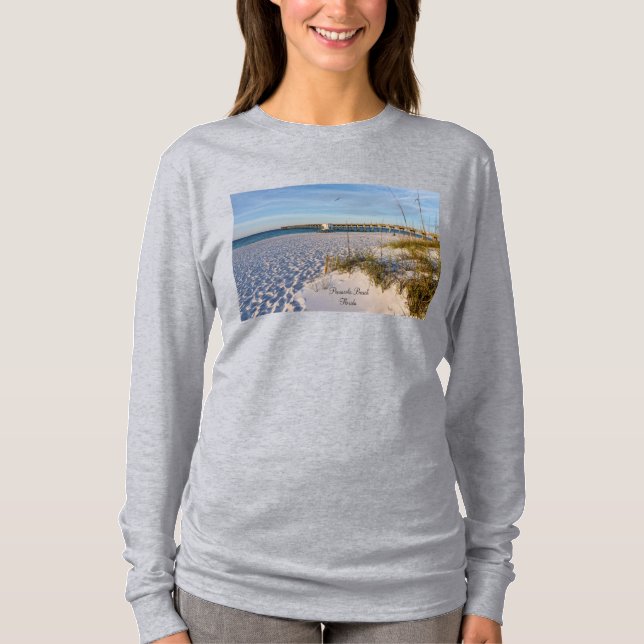 Camiseta Pensacola Sand Dunes Pier Morning Long Sleeve (Frente)