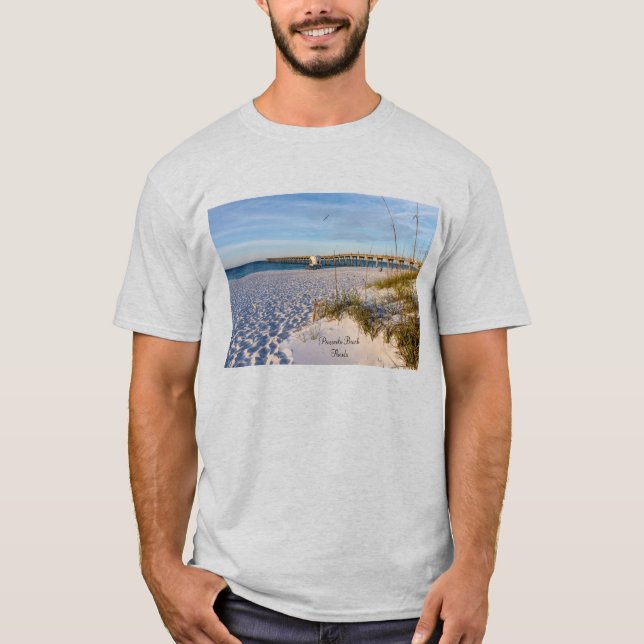 Camiseta Pensacola Sand Dunes Pier Morning T Shirt (Frente)