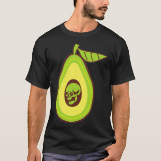 Camiseta Pensamento do crânio humano em abacate