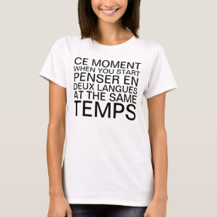 Camiseta Pensamento em francês e em inglês
