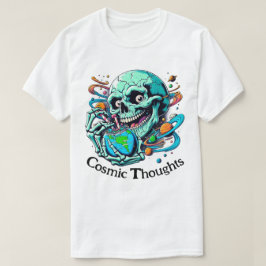 Camiseta Pensamentos cósmicos" Crânio e Terra vibrantes