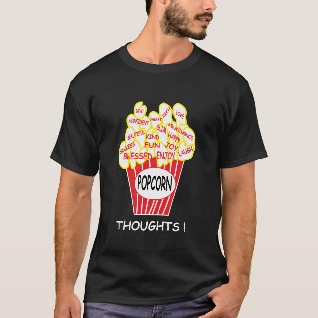 Camiseta Pensamentos de Pipoca Mentalidade Positiva (Frente)