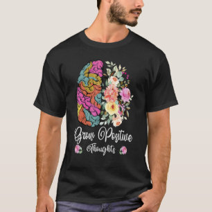 Camiseta Pensamentos Positivos Crescem Flo de Sensibilizaçã