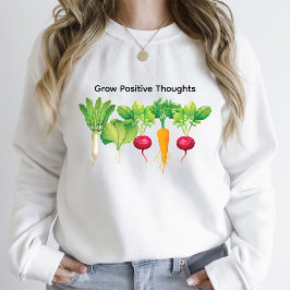 Camiseta Pensamentos Positivos Crescentes / Branco De Jardi
