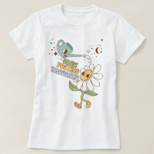 Camiseta Pensamentos Positivos Crescentes Retro Cottagecore