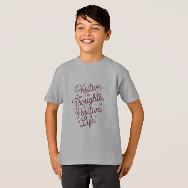 Camiseta "Pensamentos Positivos, Vida Positiva - Mindes Vib (Frente Completa)