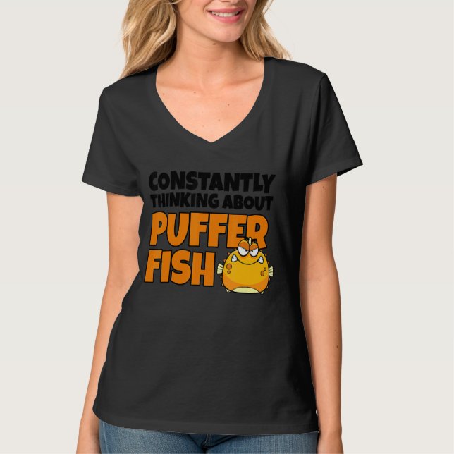 Camiseta Pensando Constantemente Em Peixe-Sopro (Frente)