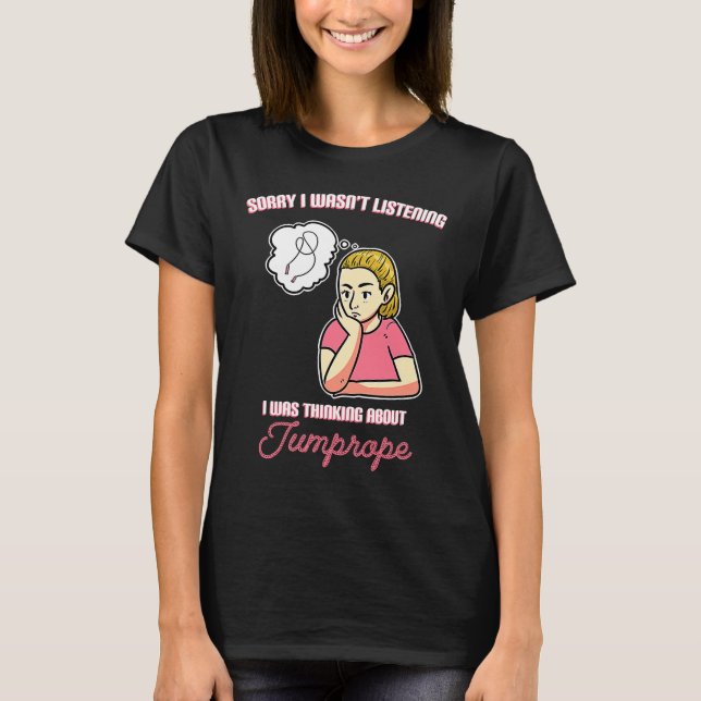 Camiseta Pensando em Corda de Pular  Pulando (Frente)