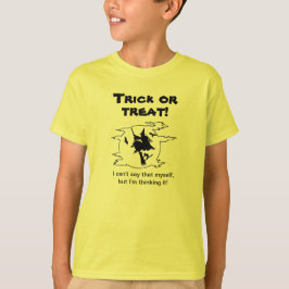Camiseta Pensando em Doces ou Travessuras