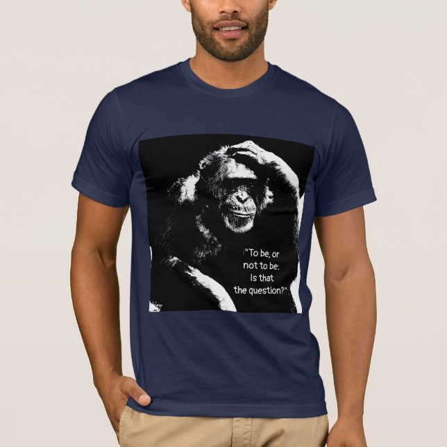 Camiseta Pensando em macaco Shakespeare Citação Pop (Frente)