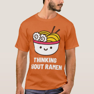Camiseta Pensando Em Ramen Japonês Comida Anime Engraçado 2