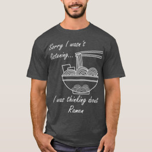 Camiseta Pensando em Ramen Noodles Arte Japonesa