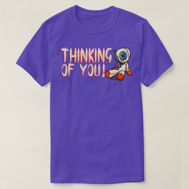 Camiseta Pensando em você Engraçado Presente de horror da V (Frente do Design)