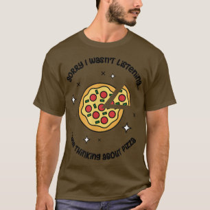 Camiseta Pensando Na Pizza Comida Italiana Chef 32075